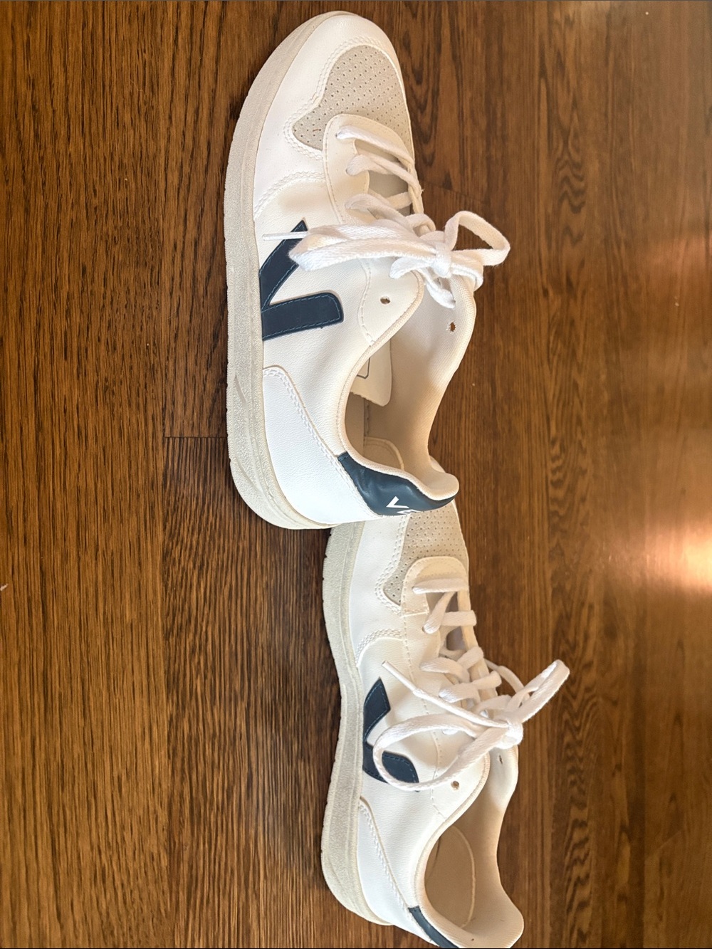 Veja Women's White Sneakers with Navy Accents - Picture 5 of 6